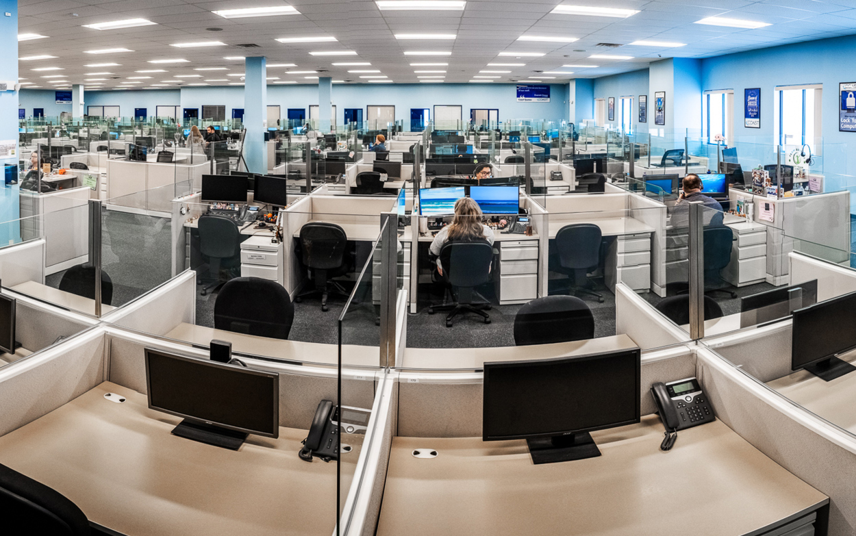 panoramic view of call center