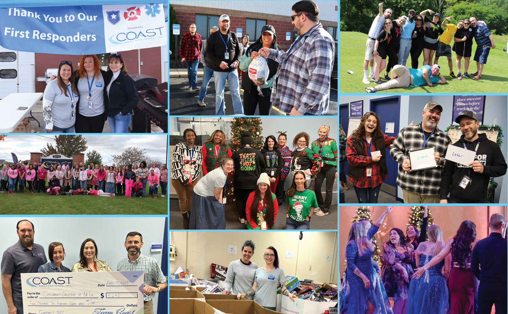 Collage of happy work culture