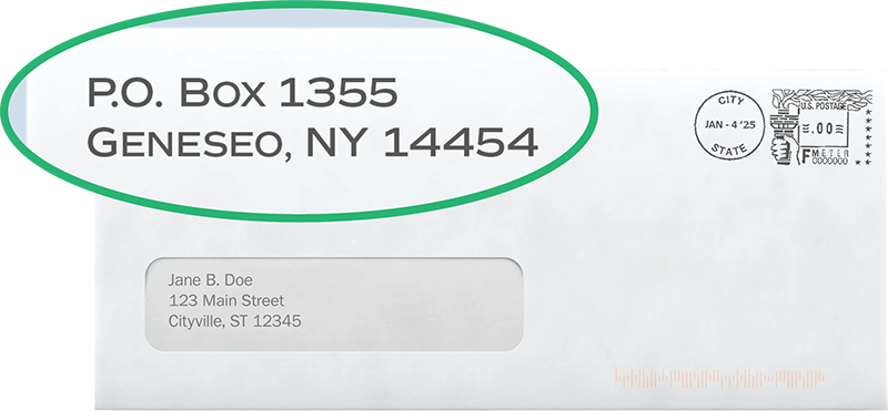 Envelope with return address